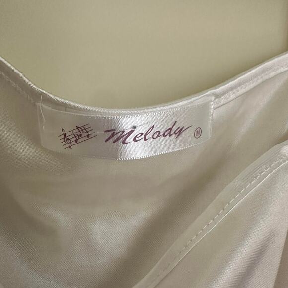 Vintage 90s melody whitecream silky slip tank top cami size medium - Picture 6 of 7